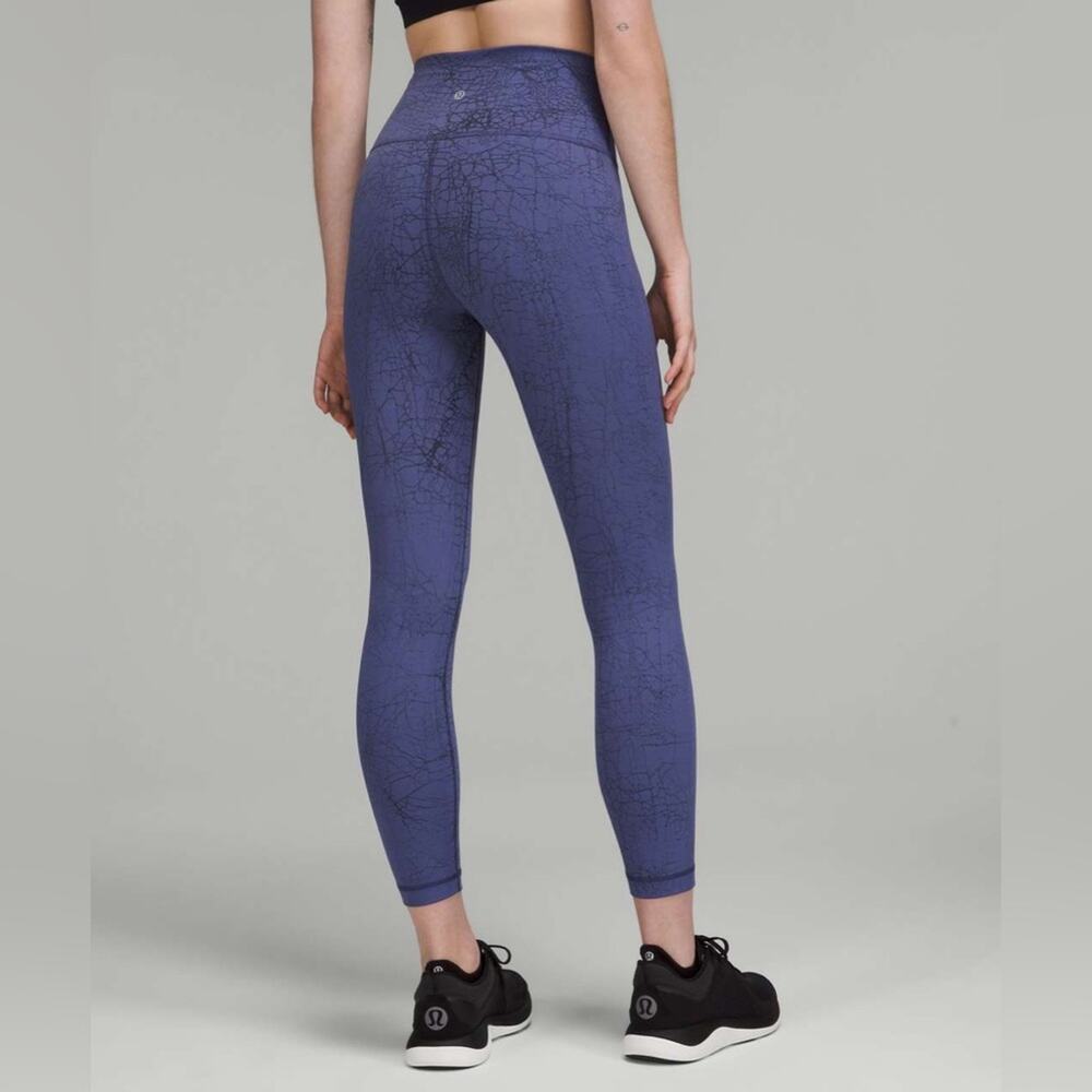 Lululemon Wunder Train High-Rise Tight 25" Thread Dye Night Sea Black Leggings 4